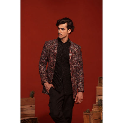 KALPRAAG Vibhor Black Kurta and Pant with Coat
