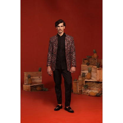KALPRAAG Vibhor Black Kurta and Pant with Coat