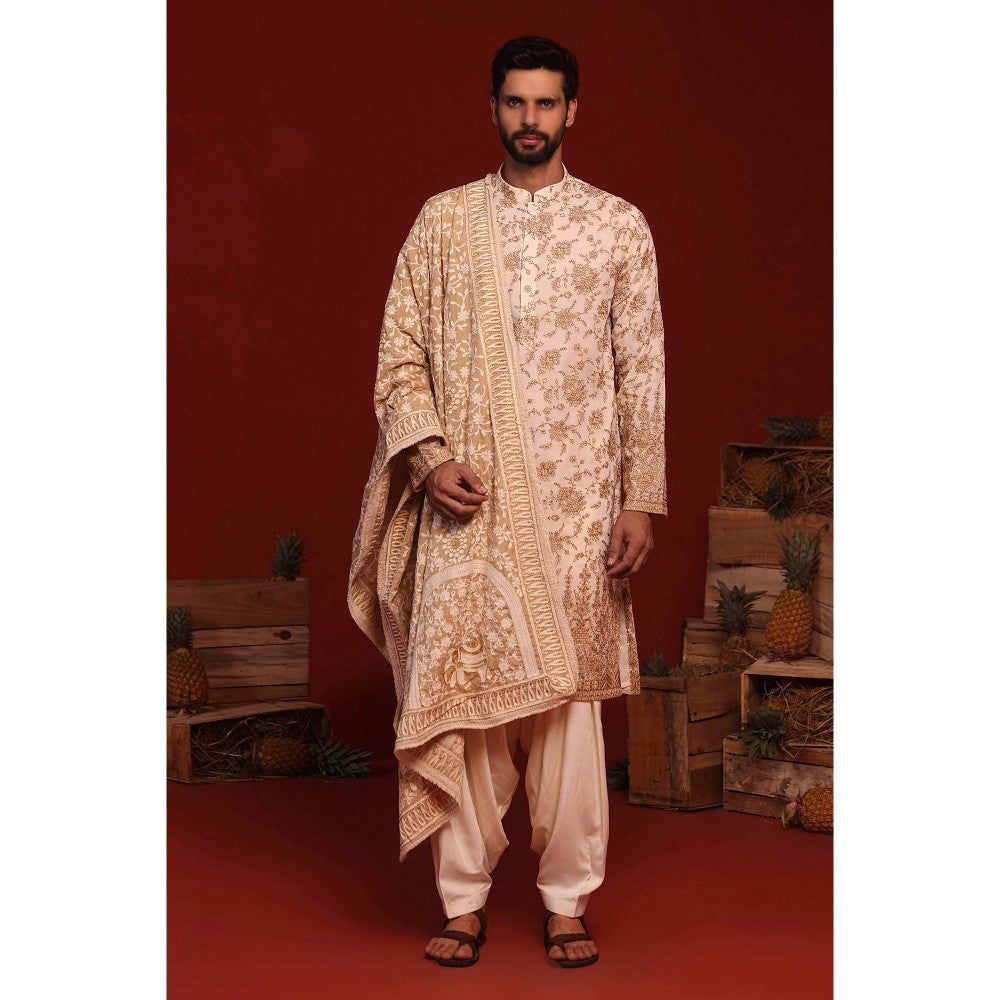 KALPRAAG Madhur Ivory Kurta with Patiala Pant and Dupatta