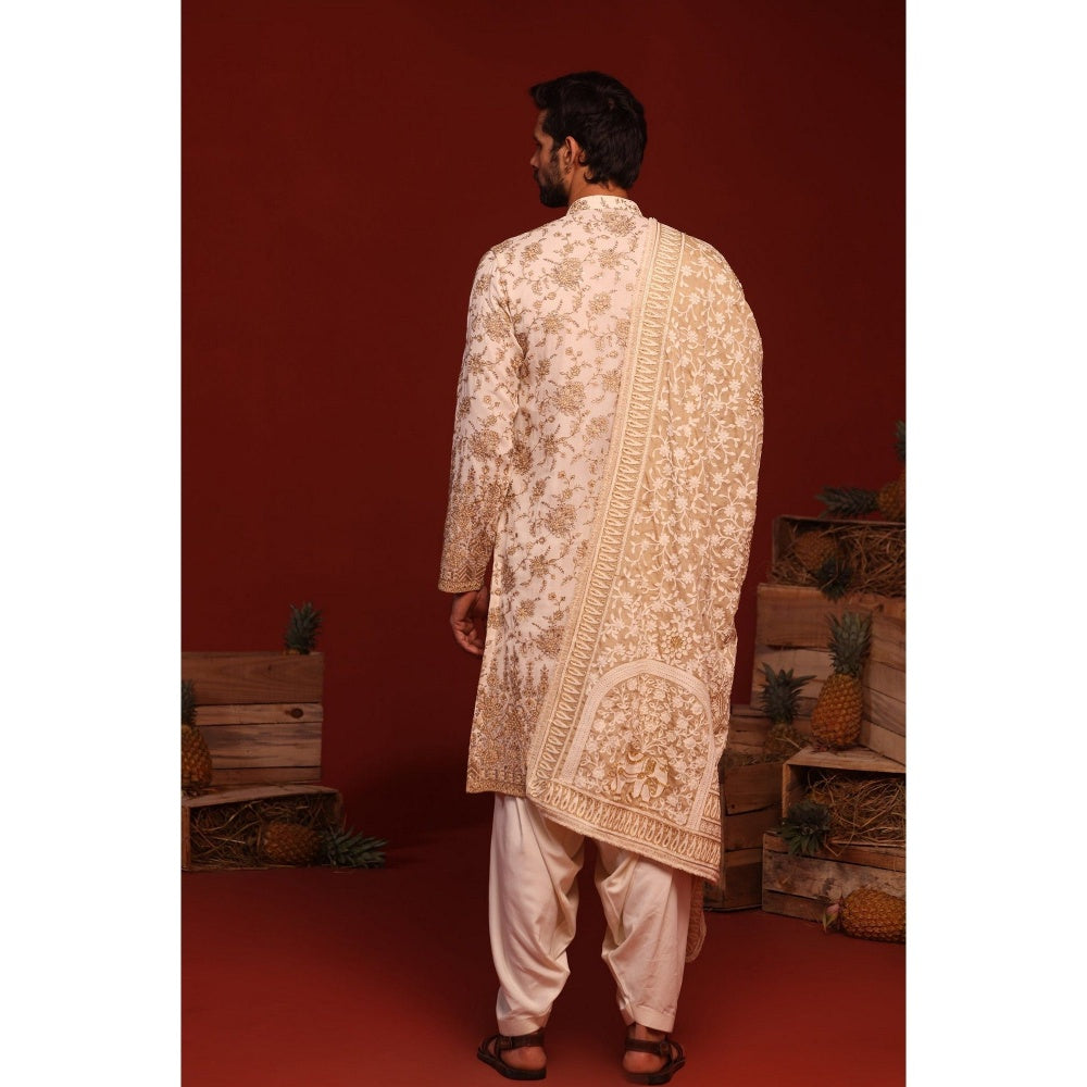 KALPRAAG Madhur Ivory Kurta with Patiala Pant and Dupatta