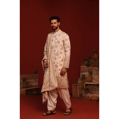 KALPRAAG Madhur Ivory Kurta with Patiala Pant and Dupatta