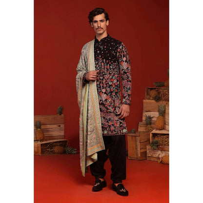 KALPRAAG Shashwat Black Kurta with Patiala Pant and Dupatta