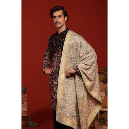 KALPRAAG Shashwat Black Kurta with Patiala Pant and Dupatta