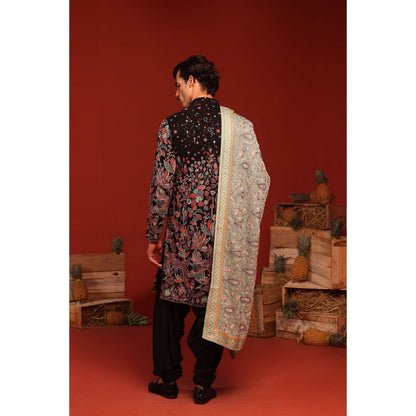 KALPRAAG Shashwat Black Kurta with Patiala Pant and Dupatta