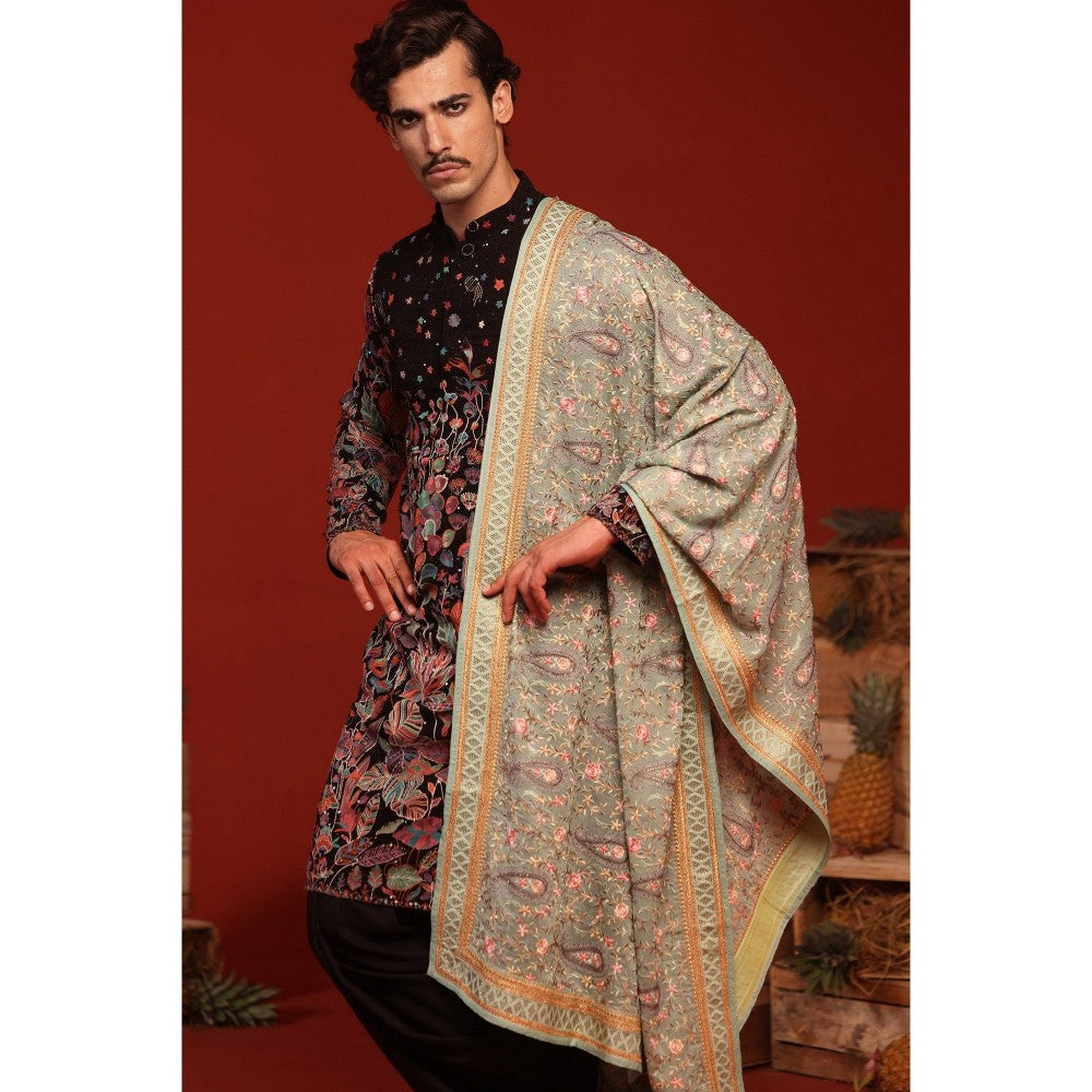 KALPRAAG Shashwat Black Kurta with Patiala Pant and Dupatta