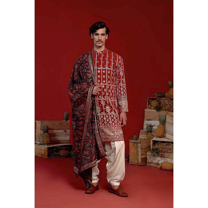 KALPRAAG Krish Maroon Kurta with Patiala Pant and Dupatta