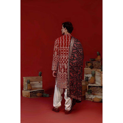 KALPRAAG Krish Maroon Kurta with Patiala Pant and Dupatta