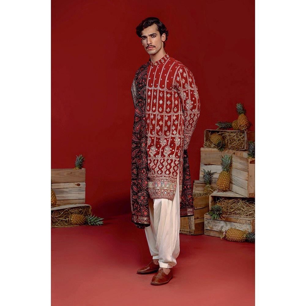 KALPRAAG Krish Maroon Kurta with Patiala Pant and Dupatta