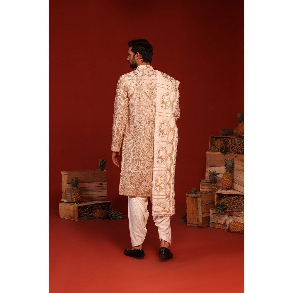 KALPRAAG Shubh Ivory Kurta with Patiala Pant and Dupatta