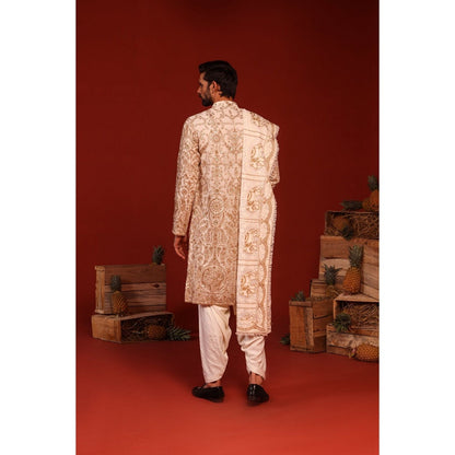 KALPRAAG Shubh Ivory Kurta with Patiala Pant and Dupatta