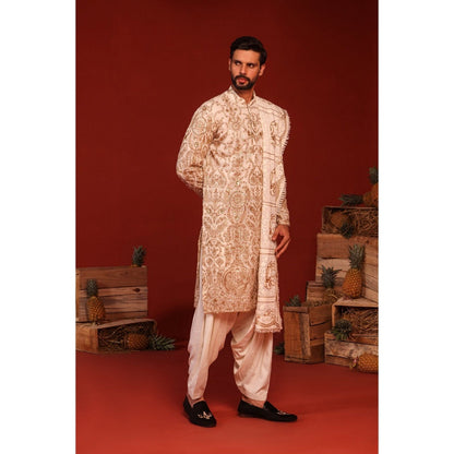 KALPRAAG Shubh Ivory Kurta with Patiala Pant and Dupatta