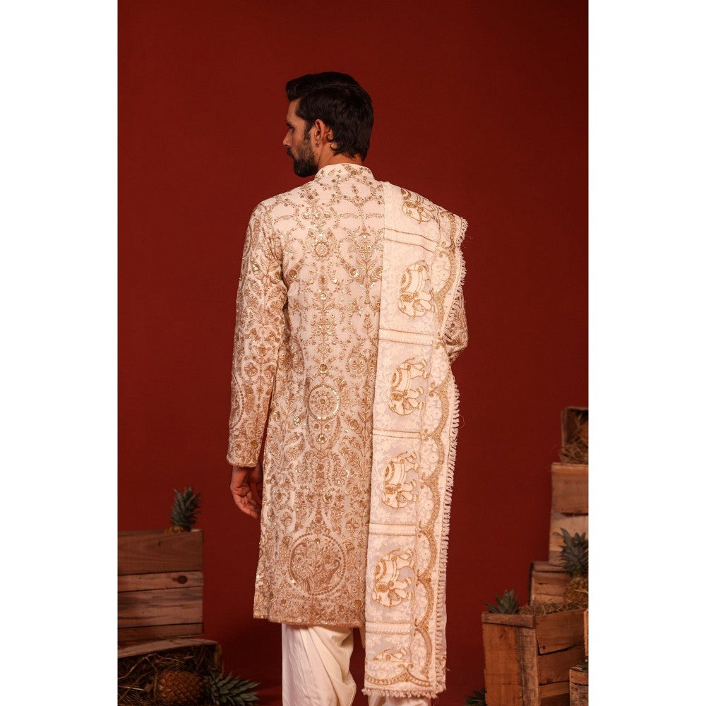 KALPRAAG Shubh Ivory Kurta with Patiala Pant and Dupatta