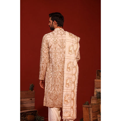 KALPRAAG Shubh Ivory Kurta with Patiala Pant and Dupatta