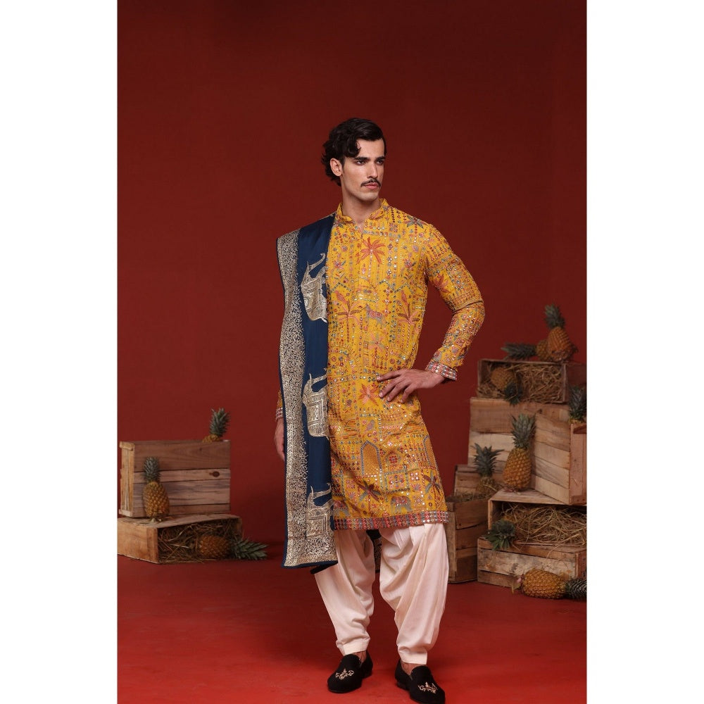 KALPRAAG Amartya Haldi Yellow Kurta with Patiala Pant and Dupatta