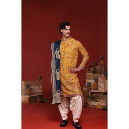 KALPRAAG Amartya Haldi Yellow Kurta with Patiala Pant and Dupatta
