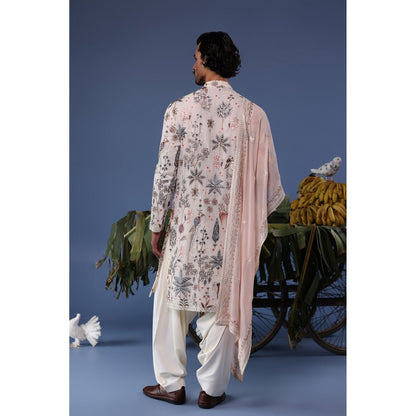 KALPRAAG Pink Viscose Embroidered Kurta with Salwar and Dupatta