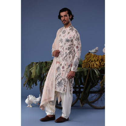 KALPRAAG Pink Viscose Embroidered Kurta with Salwar and Dupatta