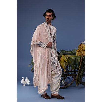 KALPRAAG Pink Viscose Embroidered Kurta with Salwar and Dupatta