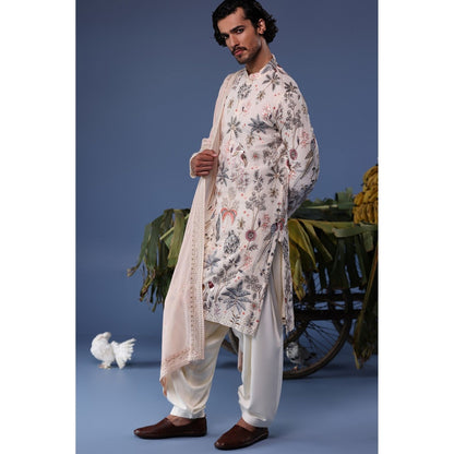 KALPRAAG Pink Viscose Embroidered Kurta with Salwar and Dupatta