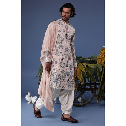 KALPRAAG Pink Viscose Embroidered Kurta with Salwar and Dupatta