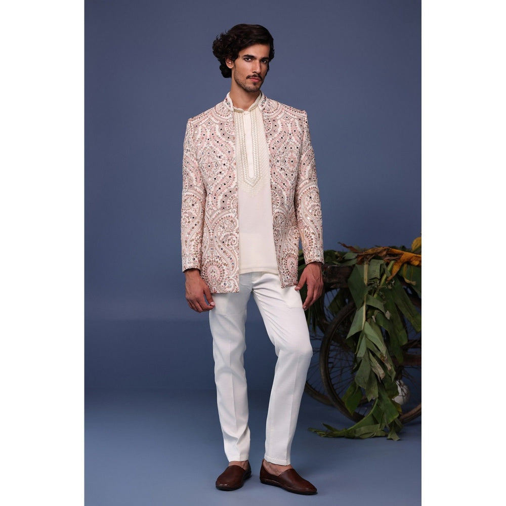 KALPRAAG Multi-Colour Viscose Embroidered Kurta with Jacket and Trouser