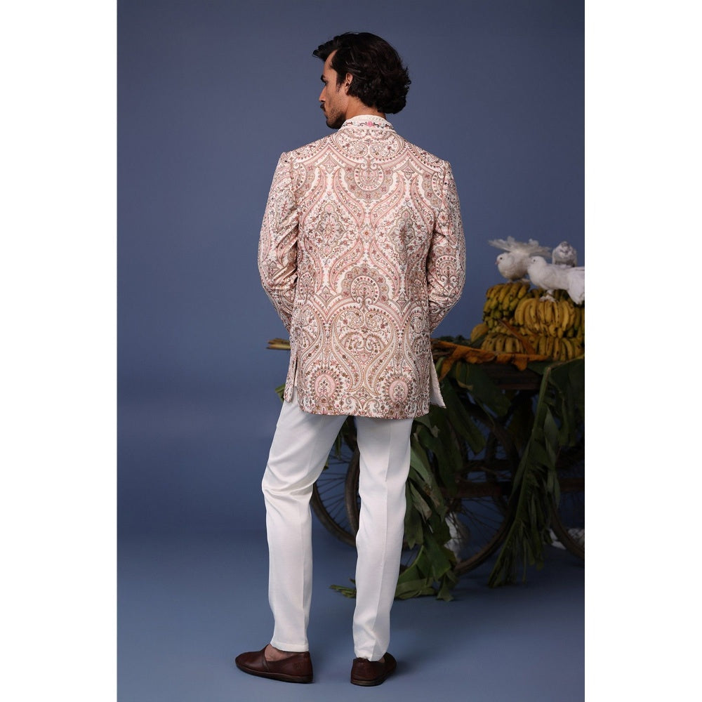 KALPRAAG Multi-Colour Viscose Embroidered Kurta with Jacket and Trouser