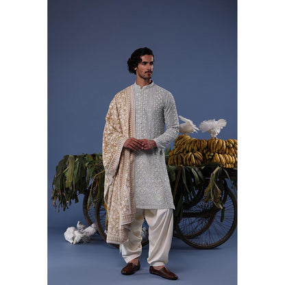 KALPRAAG Blue Viscose Embroidered Kurta with Salwar and Dupatta