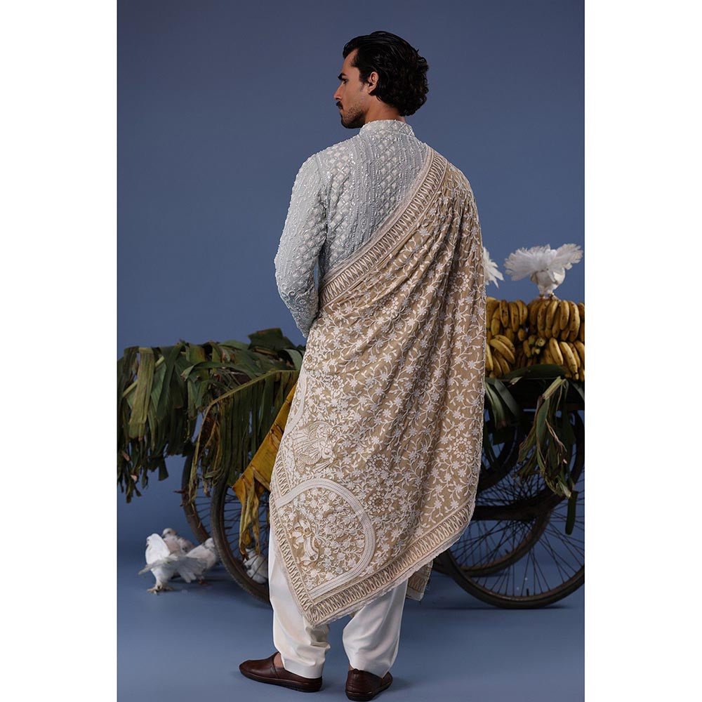 KALPRAAG Blue Viscose Embroidered Kurta with Salwar and Dupatta