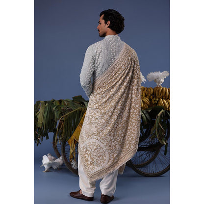 KALPRAAG Blue Viscose Embroidered Kurta with Salwar and Dupatta