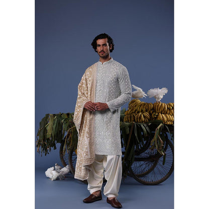 KALPRAAG Blue Viscose Embroidered Kurta with Salwar and Dupatta