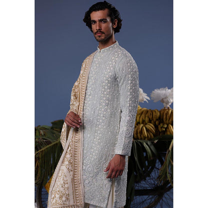 KALPRAAG Blue Viscose Embroidered Kurta with Salwar and Dupatta