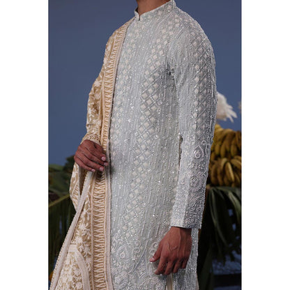 KALPRAAG Blue Viscose Embroidered Kurta with Salwar and Dupatta