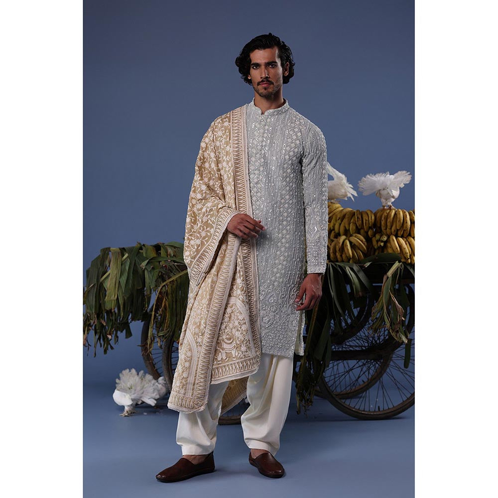 KALPRAAG Blue Viscose Embroidered Kurta with Salwar and Dupatta