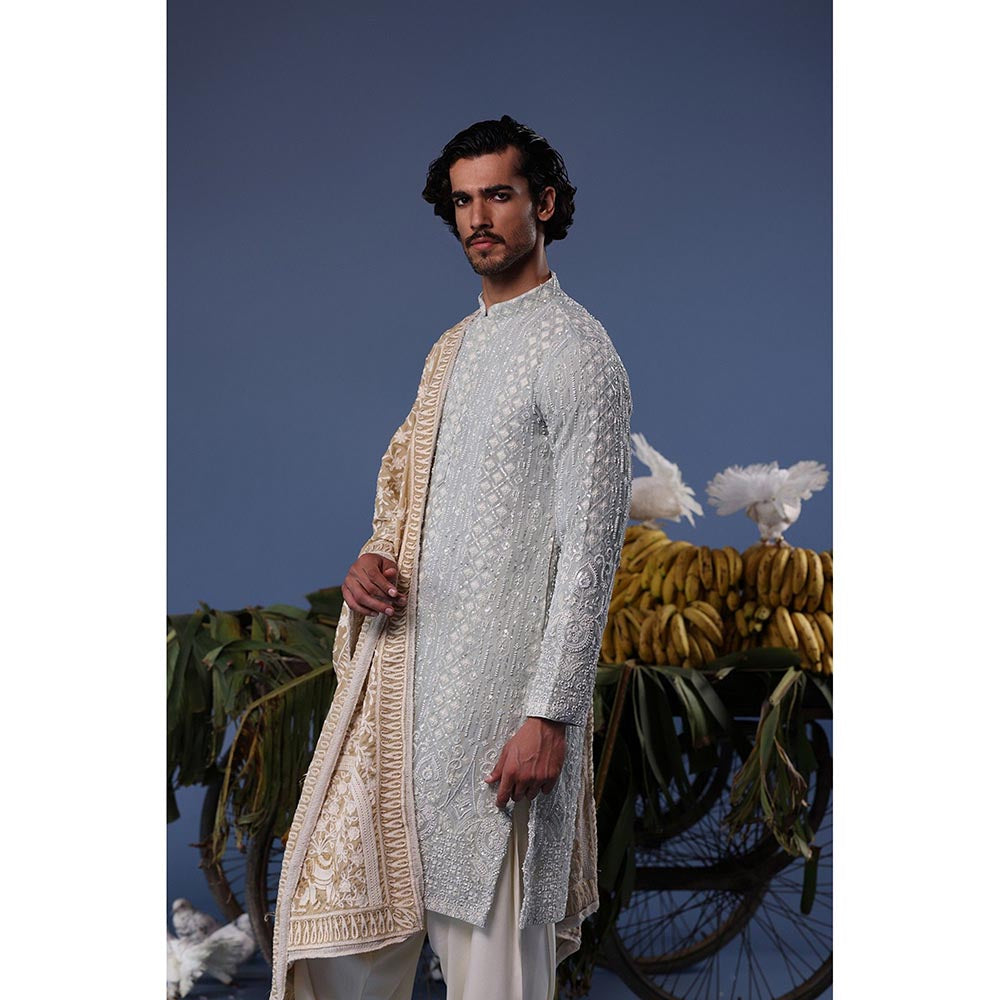 KALPRAAG Blue Viscose Embroidered Kurta with Salwar and Dupatta
