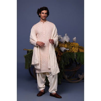 KALPRAAG Pink Viscose Embroidered Kurta with Salwar and Dupatta