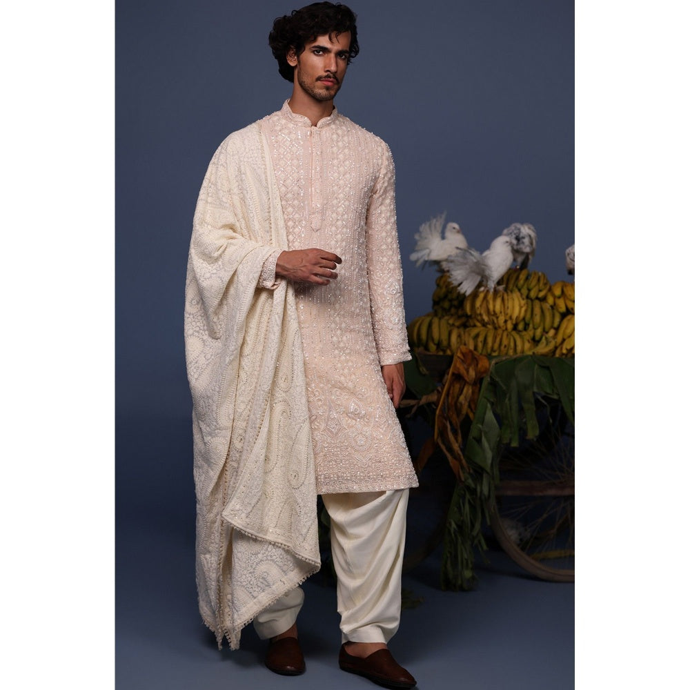 KALPRAAG Pink Viscose Embroidered Kurta with Salwar and Dupatta