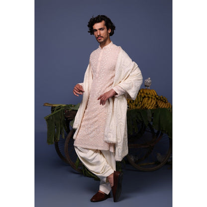KALPRAAG Pink Viscose Embroidered Kurta with Salwar and Dupatta