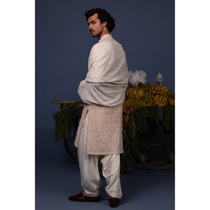 KALPRAAG Pink Viscose Embroidered Kurta with Salwar and Dupatta