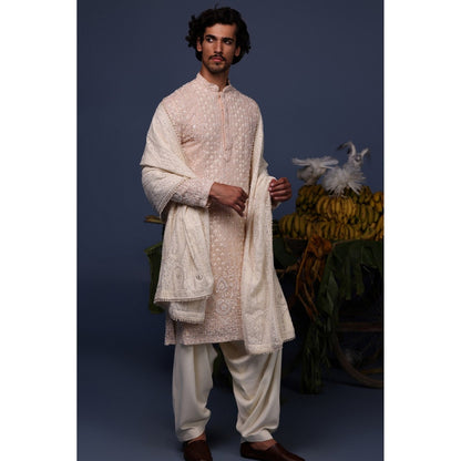 KALPRAAG Pink Viscose Embroidered Kurta with Salwar and Dupatta