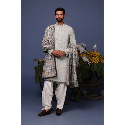 KALPRAAG Blue Viscose Embroidered Kurta with Salwar and Dupatta