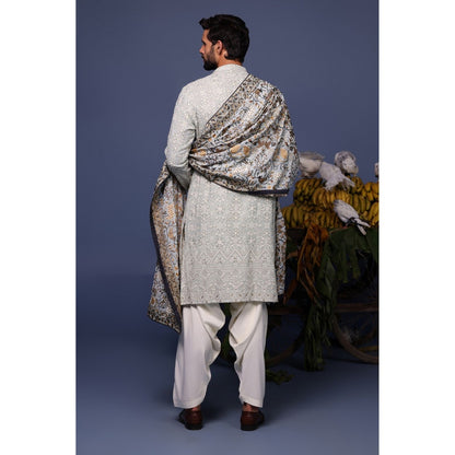 KALPRAAG Blue Viscose Embroidered Kurta with Salwar and Dupatta