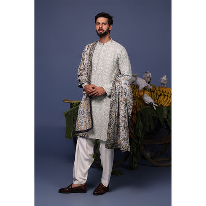 KALPRAAG Blue Viscose Embroidered Kurta with Salwar and Dupatta