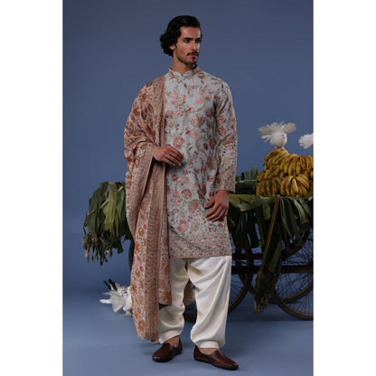 KALPRAAG Blue Viscose Embroidered Kurta with Salwar and Dupatta