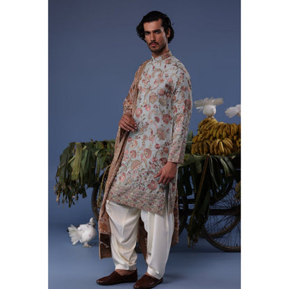 KALPRAAG Blue Viscose Embroidered Kurta with Salwar and Dupatta