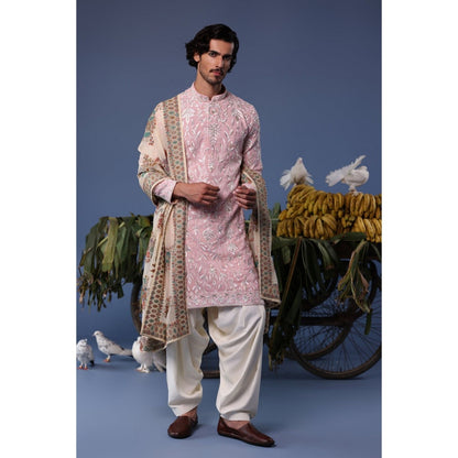 KALPRAAG Pink Viscose Embroidered Kurta with Salwar and Dupatta