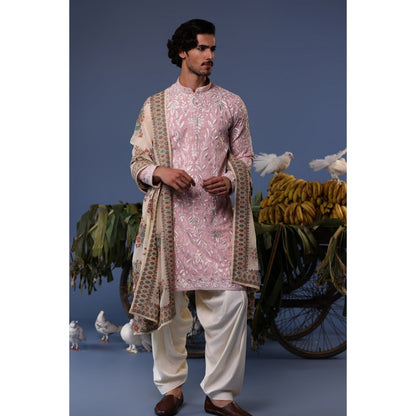KALPRAAG Pink Viscose Embroidered Kurta with Salwar and Dupatta