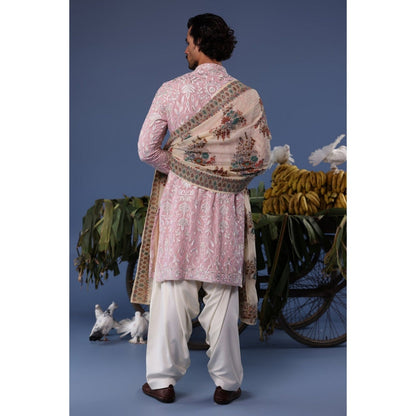 KALPRAAG Pink Viscose Embroidered Kurta with Salwar and Dupatta