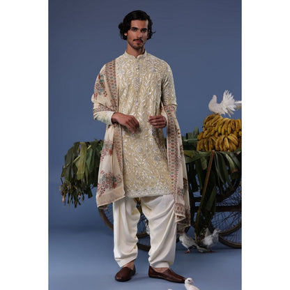 KALPRAAG Green Viscose Embroidered Kurta with Salwar and Dupatta