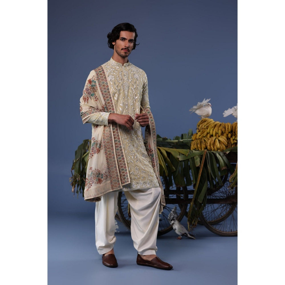 KALPRAAG Green Viscose Embroidered Kurta with Salwar and Dupatta