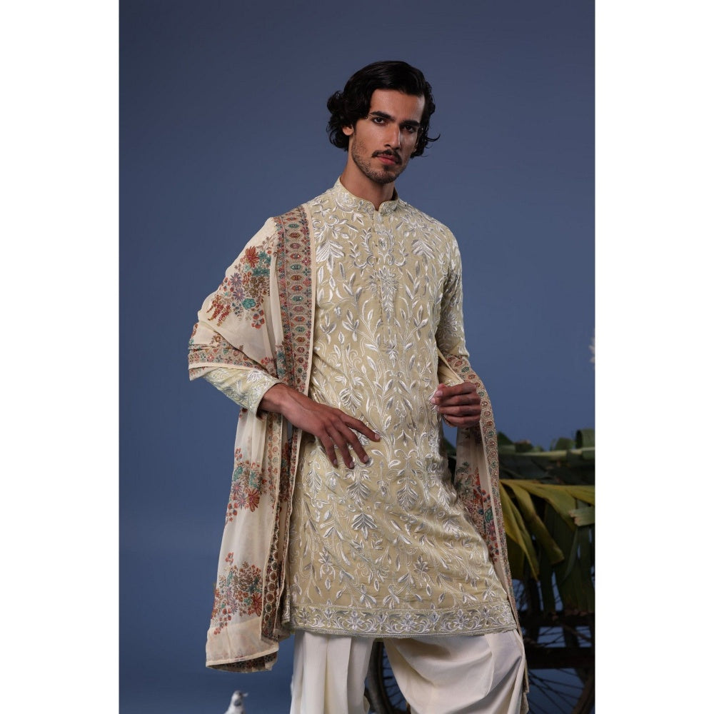 KALPRAAG Green Viscose Embroidered Kurta with Salwar and Dupatta